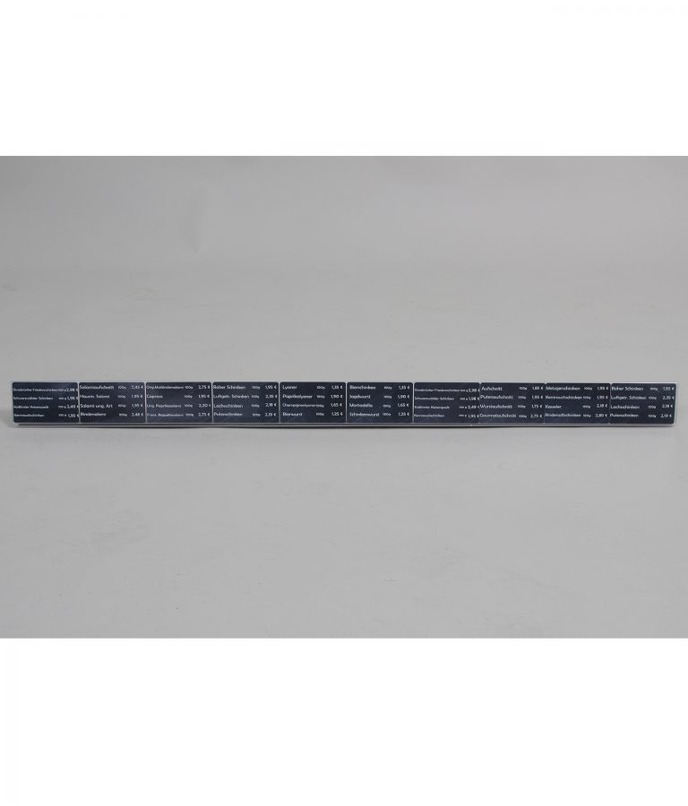 Theken-Preisschiene mit Fuß und Magnetband